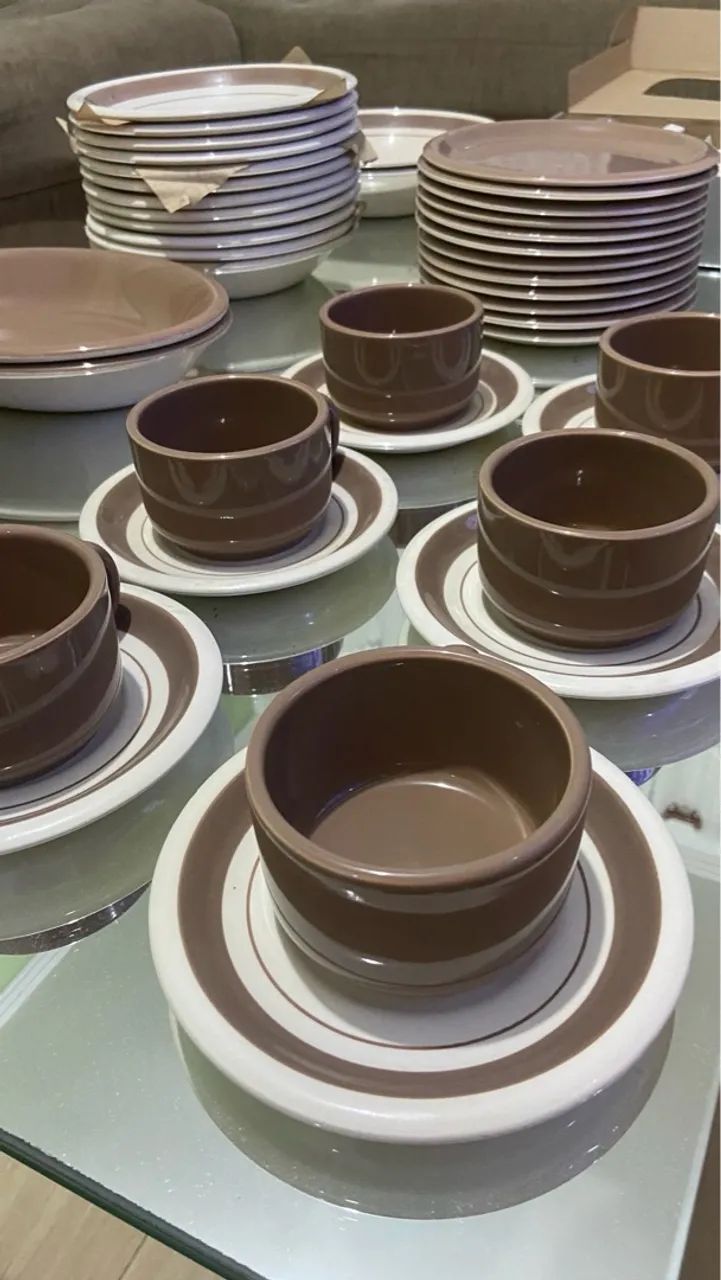 Jogo de jantar e chá em cerâmica 64 peças - Novo - Foto 2