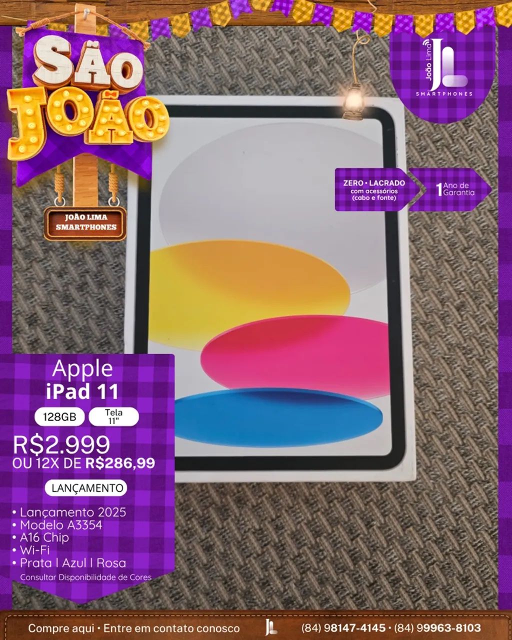IPAD 11, 128GB, TELA 11?, LACRADO, LANÇAMENTO!