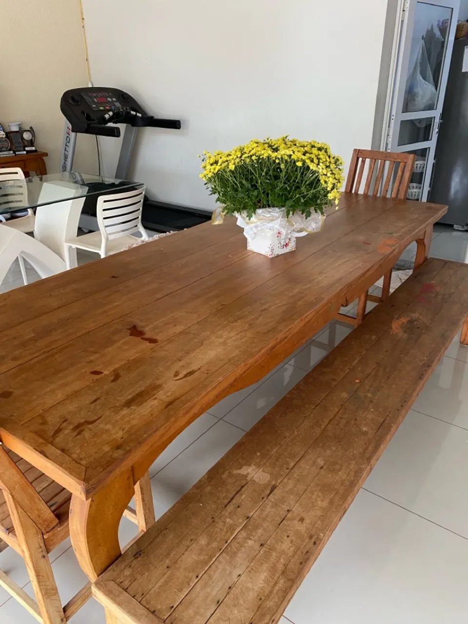 Mesa de Jantar Rústica com Bancada