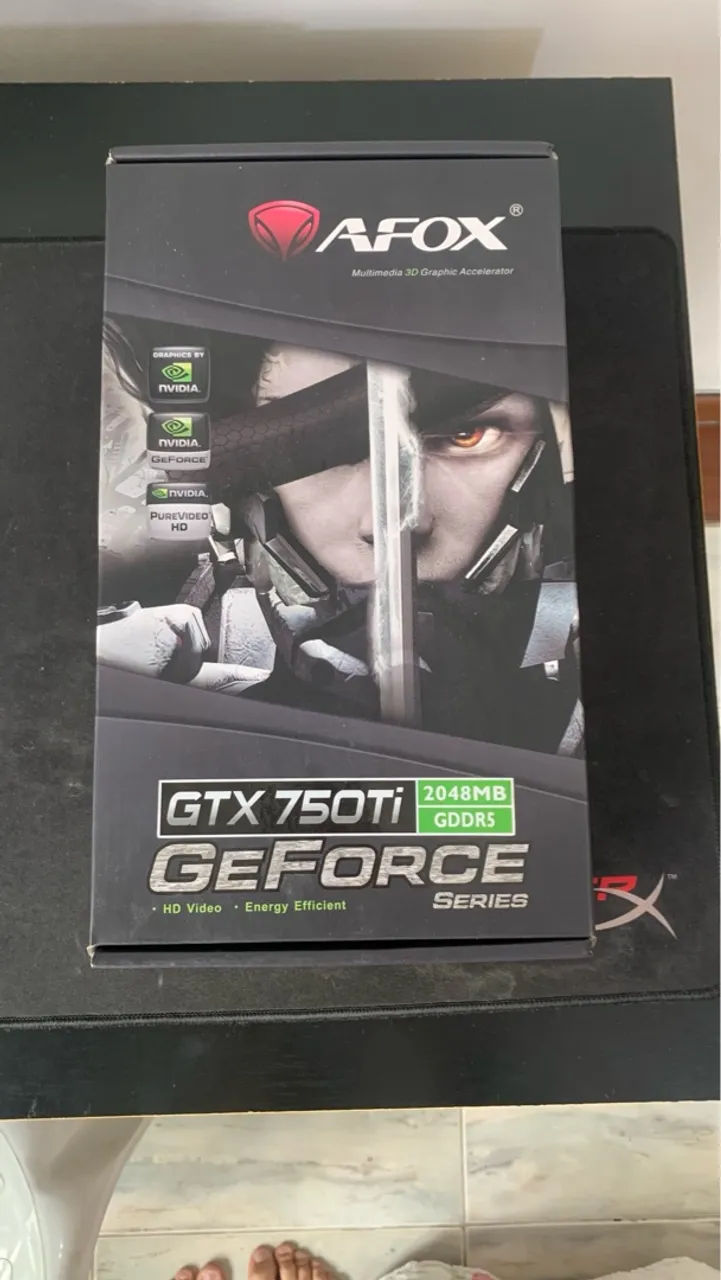 GTX 750 Ti Afox - Sem vídeo, para reparo ou peças - Com caixa
