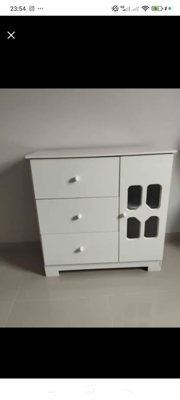 Guarda-Roupa e cômoda Branco com Detalhes - Foto 3