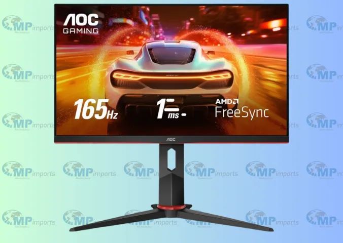 Loja MP Imports: Monitor Gamer AOC 23,8" 165Hz 1ms 24G2S/BK Cor Preta/Vermelho