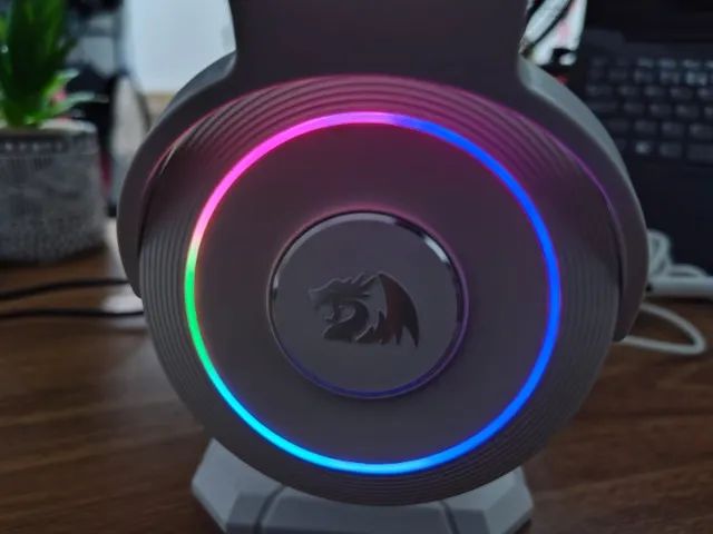 Redragon Headset Gamer Lamia 2 Lunar Virtual com Suporte de de Headset - Branco