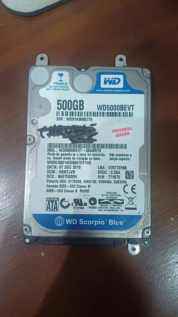 HD 500GB usado