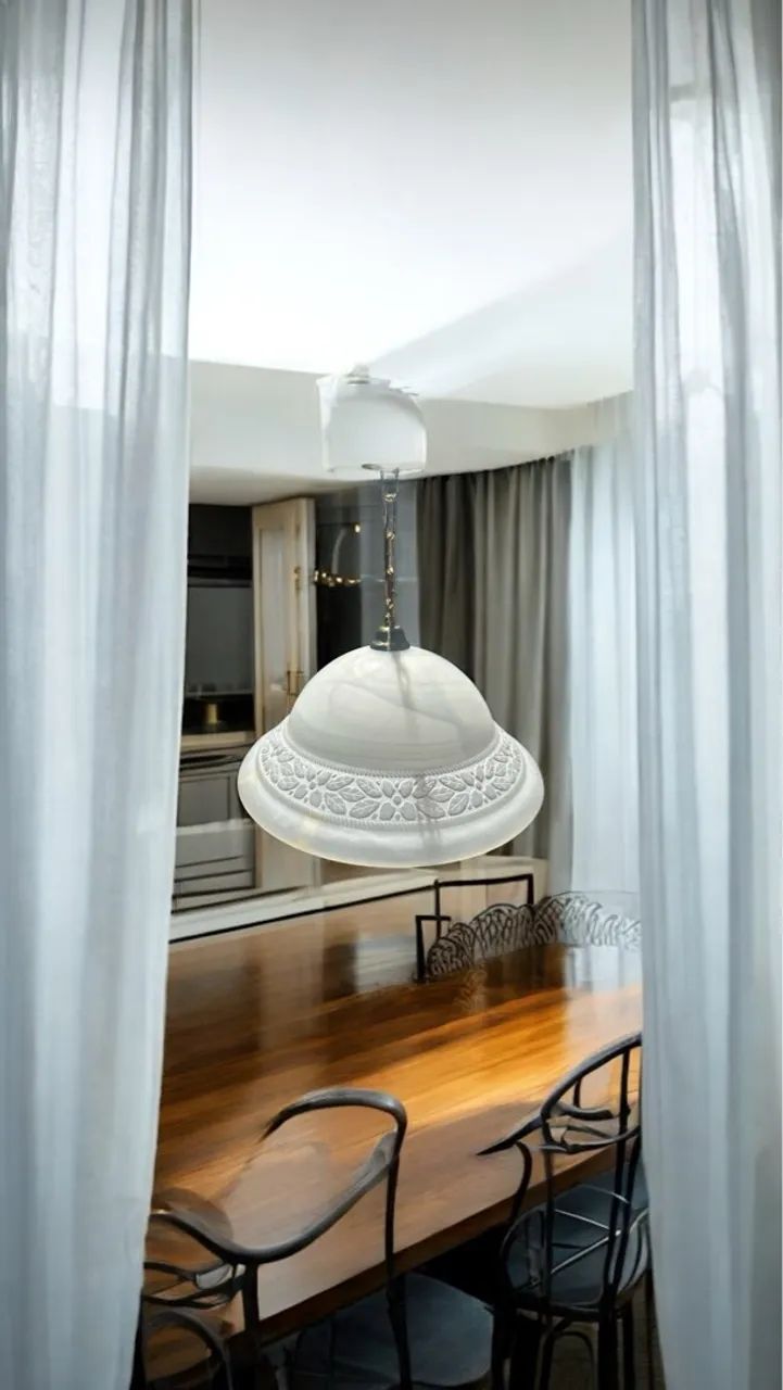 Lustre de cúpula de alabastro branco - Foto 2