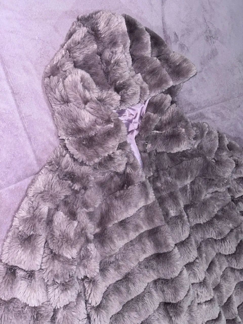 Casaco de pelúcia lilás super macio - Foto 2