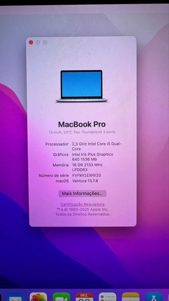 Macbook Pro 2017 16GB 256GB - Notebooks - Centro, Paulo de Faria