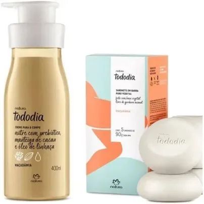 Kit Tododia Macadamia natura - Creme para o Corpo + Sabonete em Barra