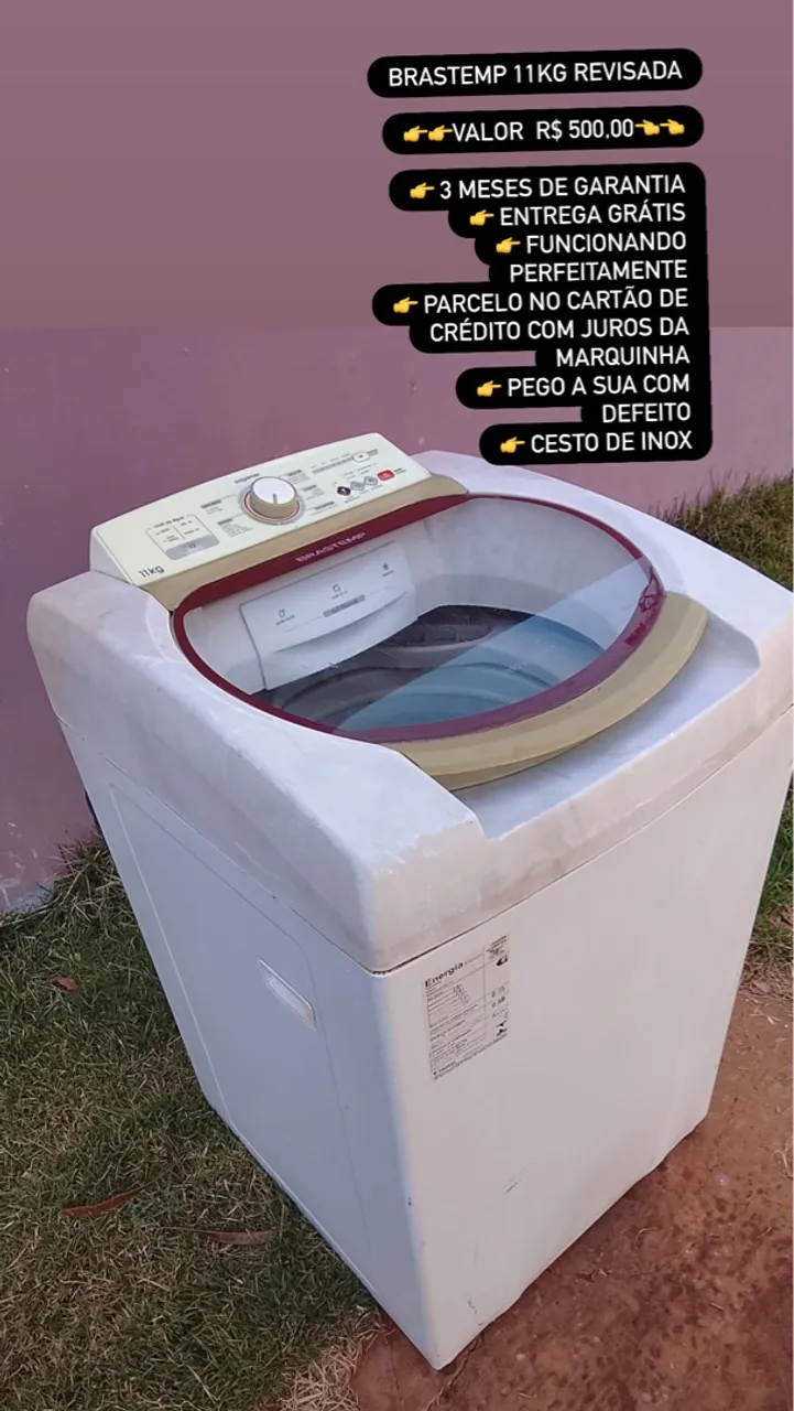 Lavadora Brastemp 11kg Revisada - R$500,00