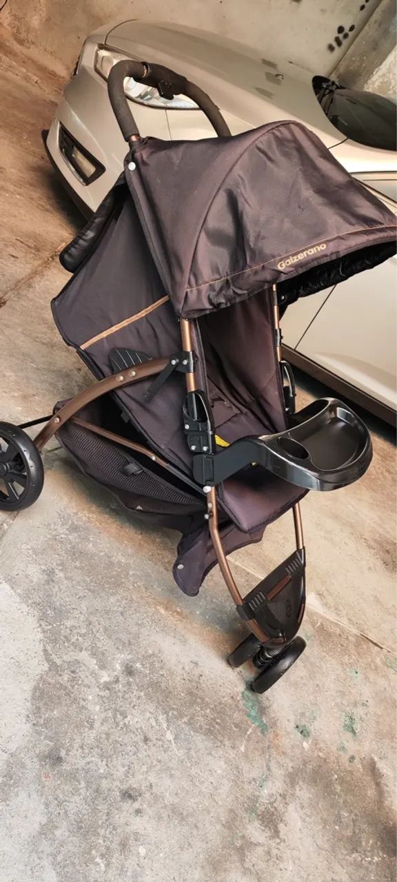 Carrinho de bebê Galzerano Cross trail preto/cobre