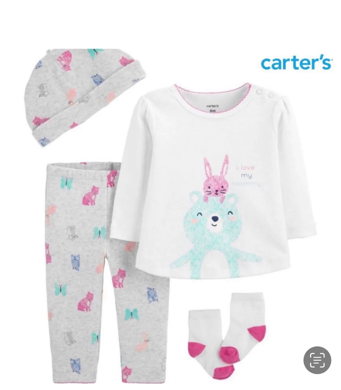Kit com 4 pçs Carters Menina - NOVO 