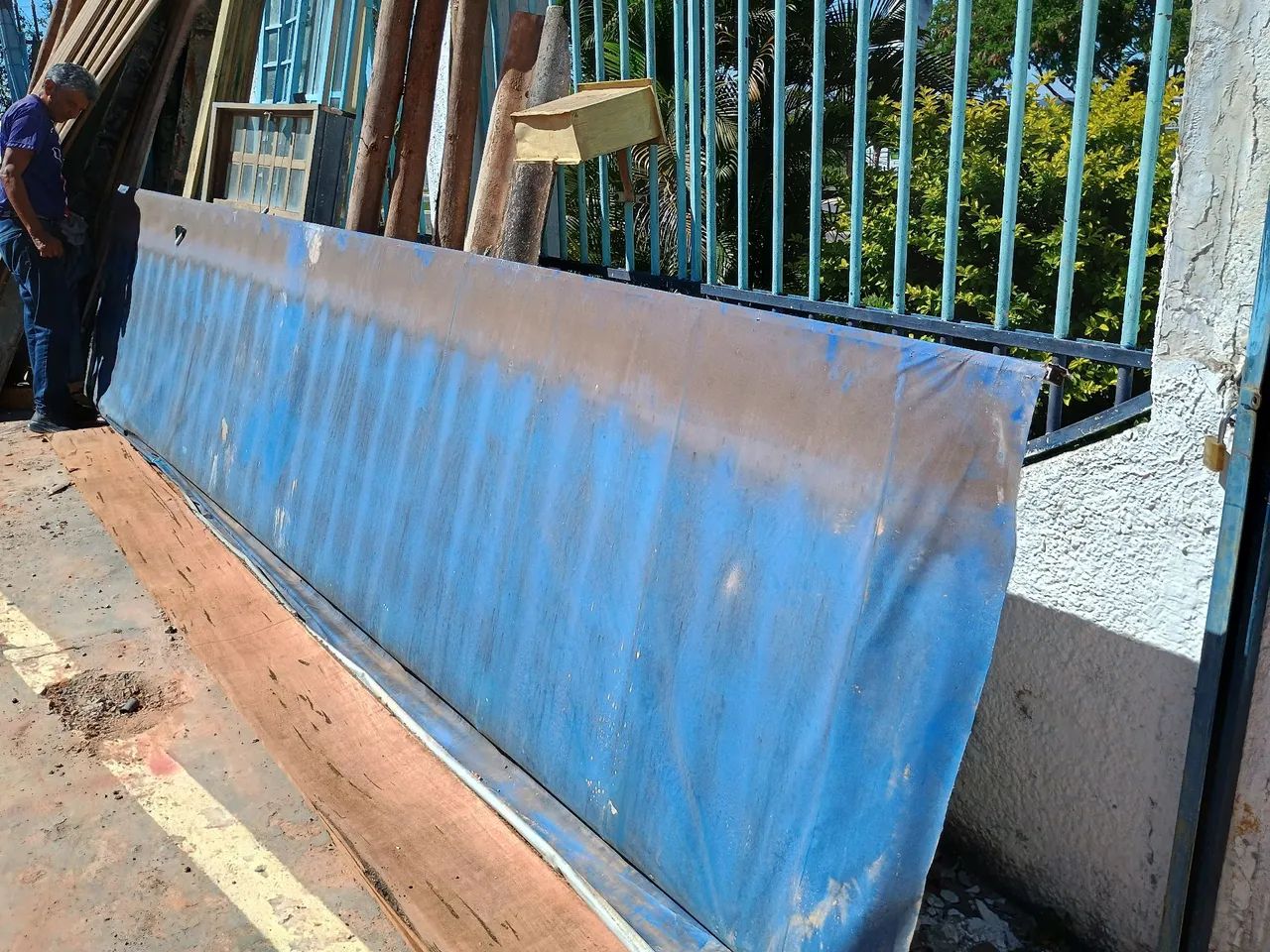 Toldo Lona azul para área externa