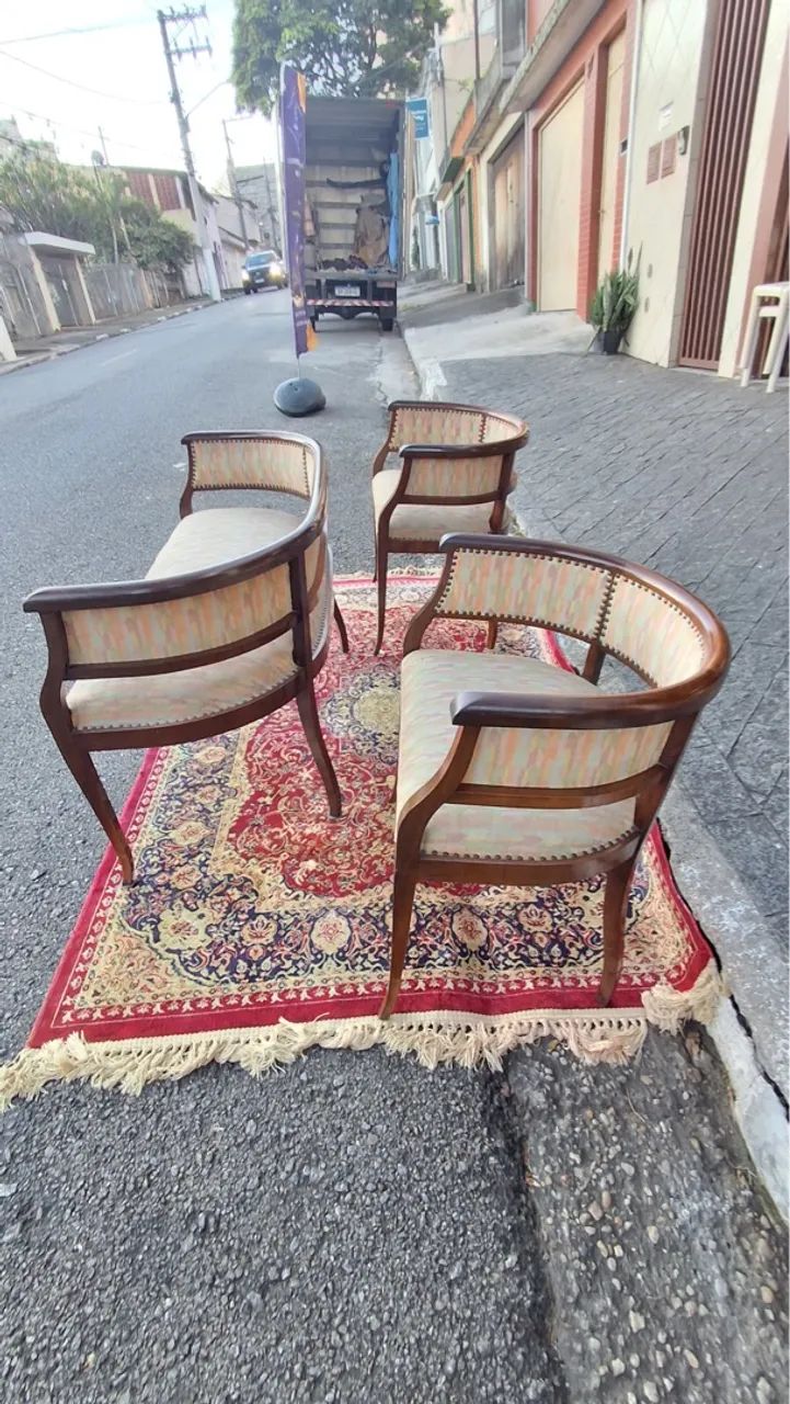 Trio Art deco em madeira imbuia maciça  - Foto 2