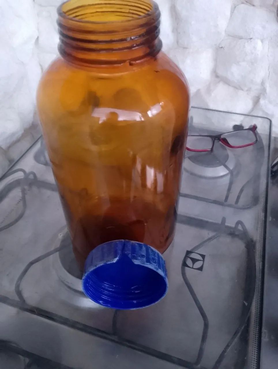 Garrafa de vidro ambar - Foto 3