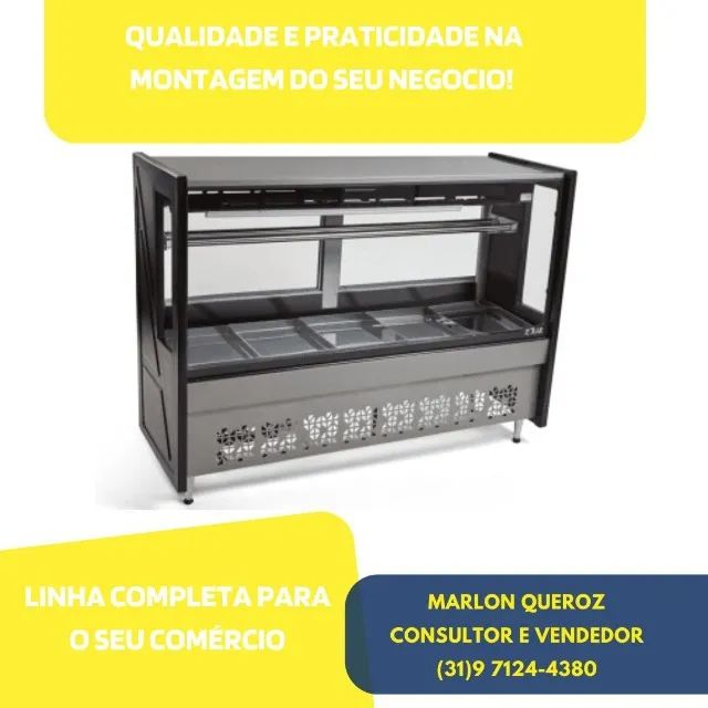 Balcão de Carne 1,75 Metros Preto Polar 127-220v