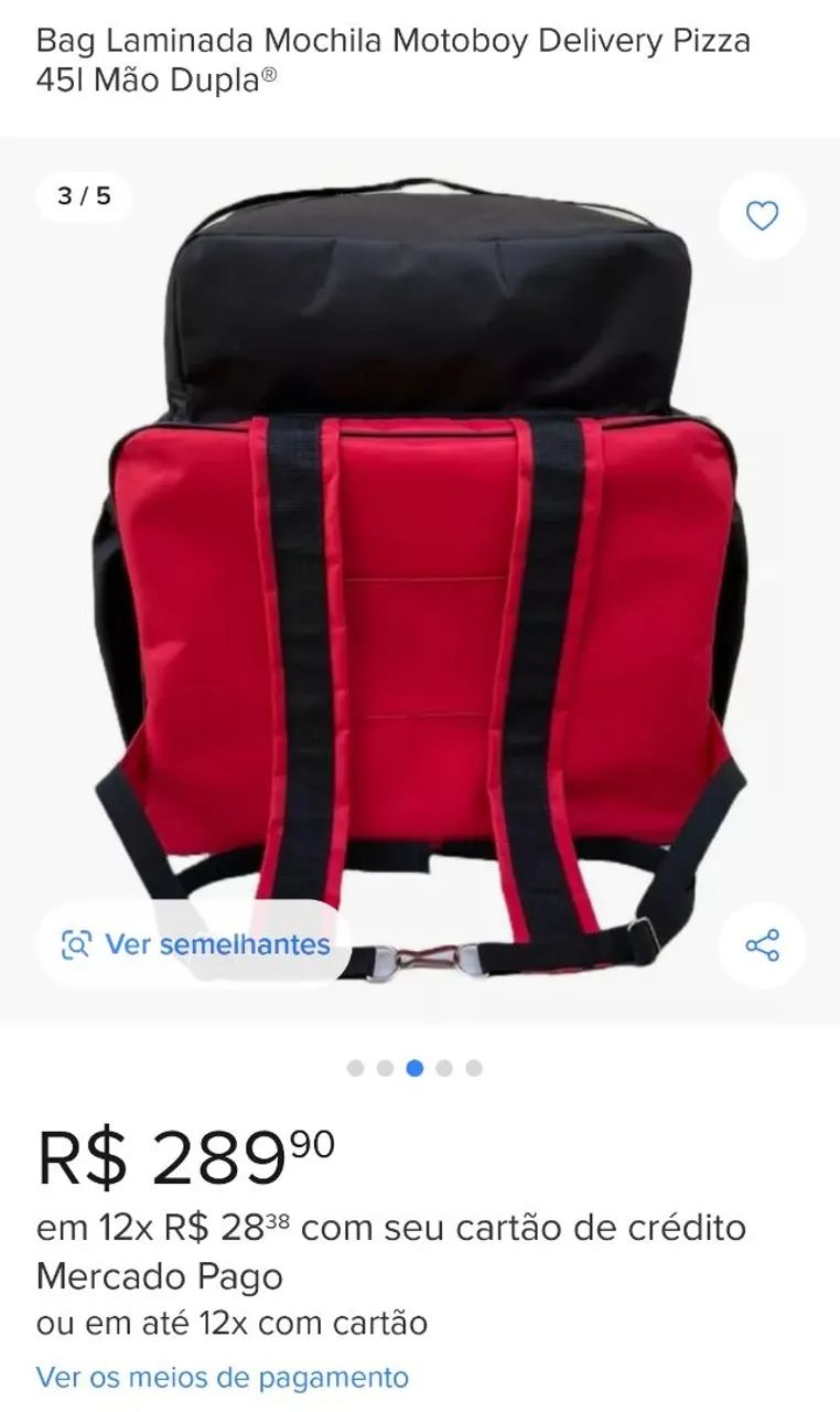 Mochila Motoboy Delivery Pizza 45 Litros