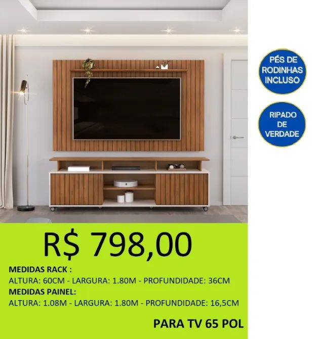 Conjunto ripado com rodinhas - a pronta entrega