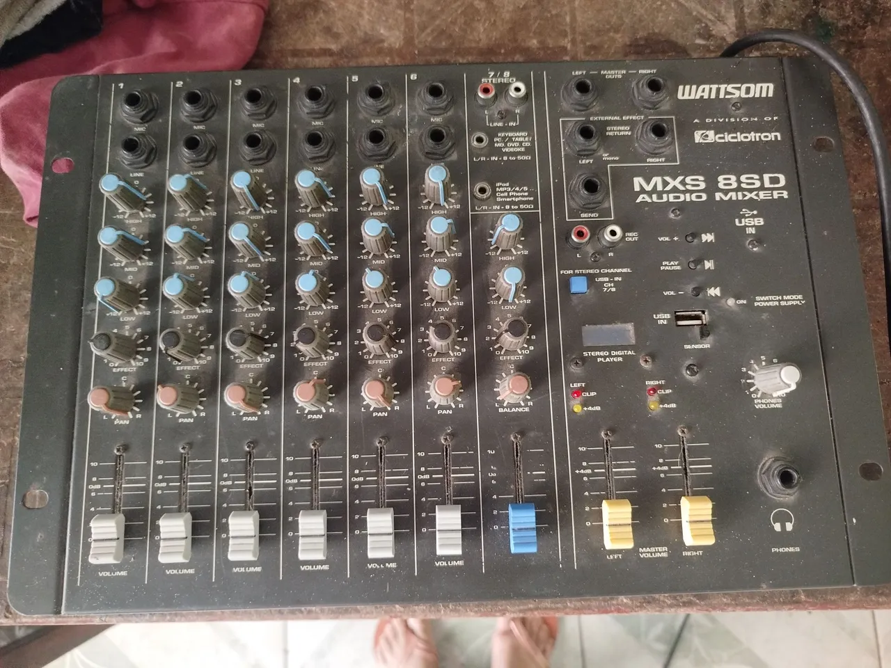 Mesa de Som Wattsom MXS 8SD Audio Mixer