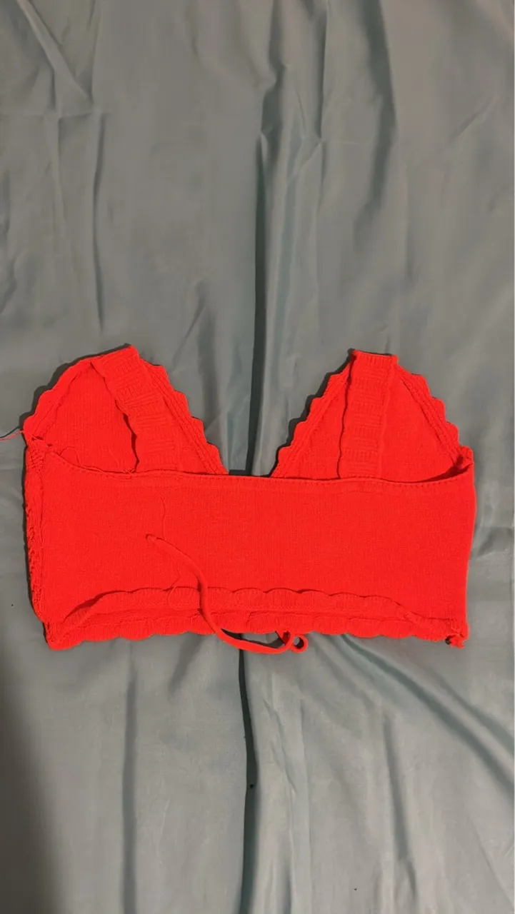 Top Cropped Laranja Tricot