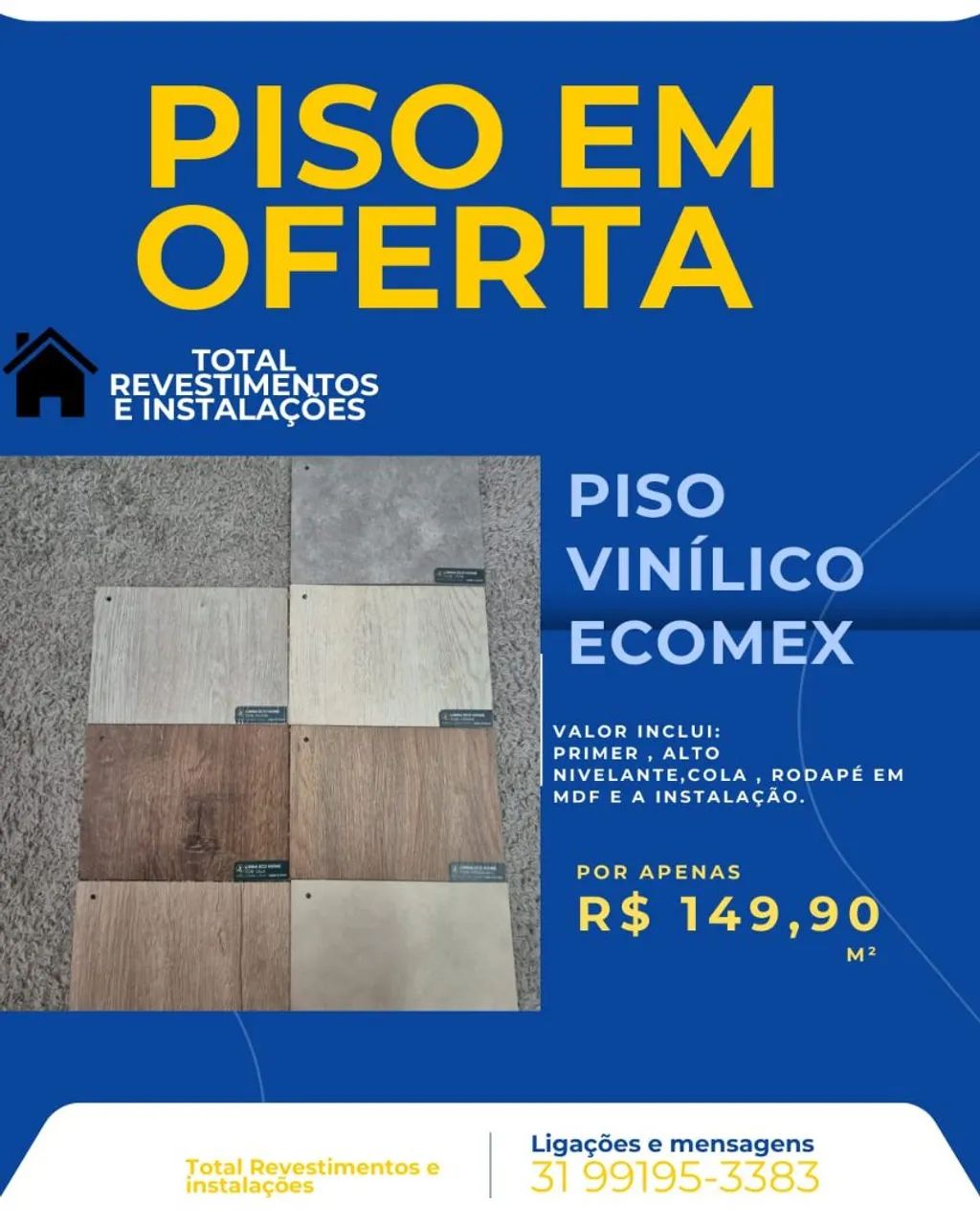Piso Vinílico Ecomex - Oferta Imperdível