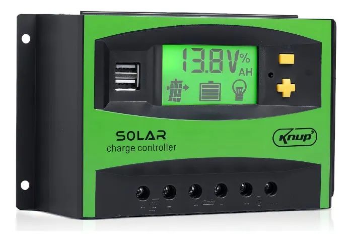 Controlador De Carga Solar Pwm 40a 12v / 24v Usb Automático - Foto 2