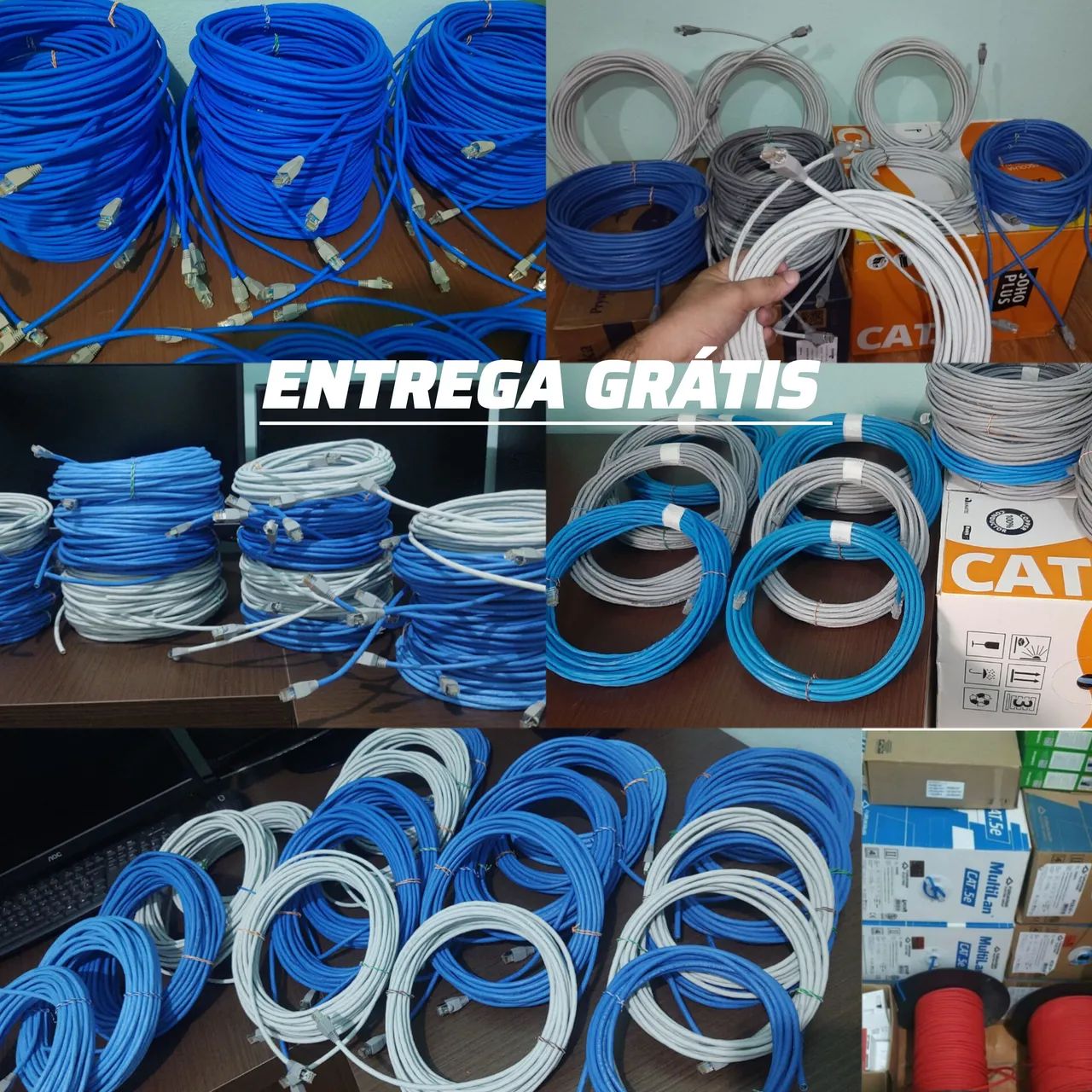 CABO DE REDE INTERNET CAT6/CAT5E PARA ROTEADOR/PS4/PS5/NOTEBOOK<br>