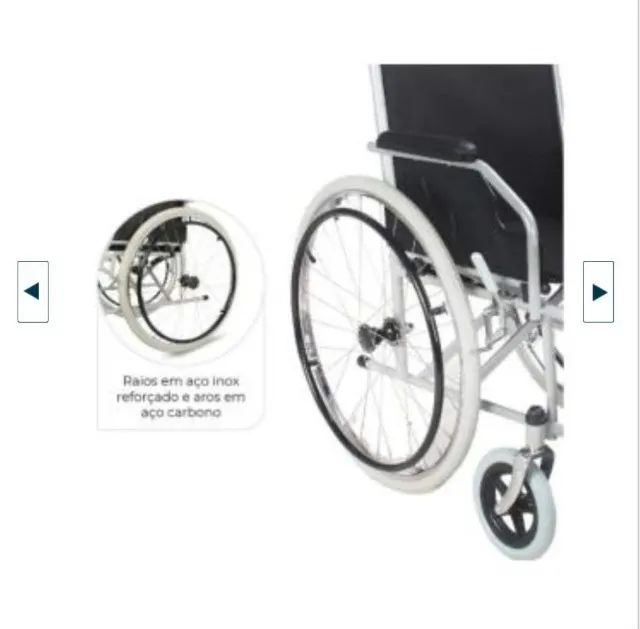 Cadeira de Rodas nova, na Caixa! para até 100kg peso! - Foto 4