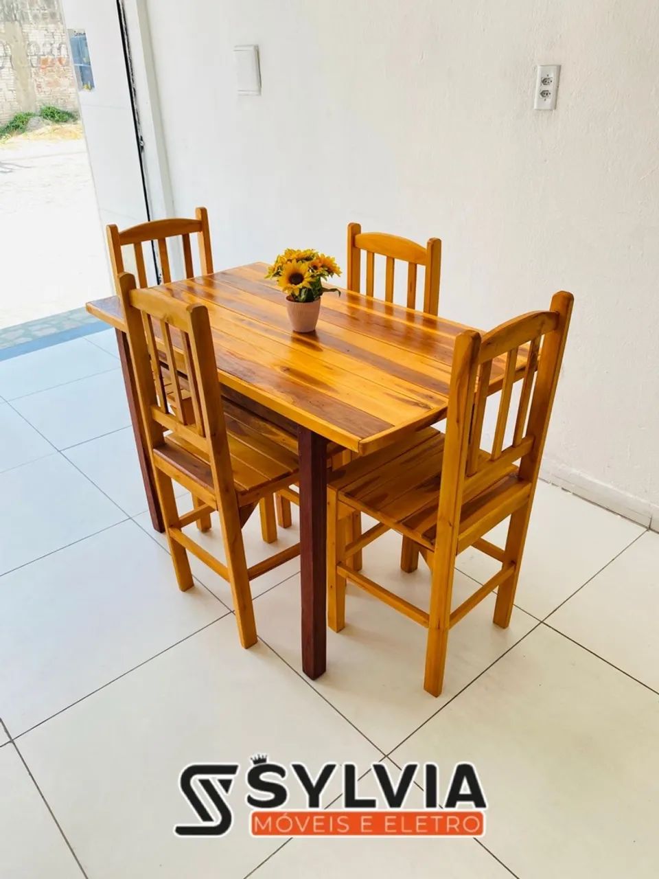 Conjunto fixo 4 lugares envernizado  - Foto 5
