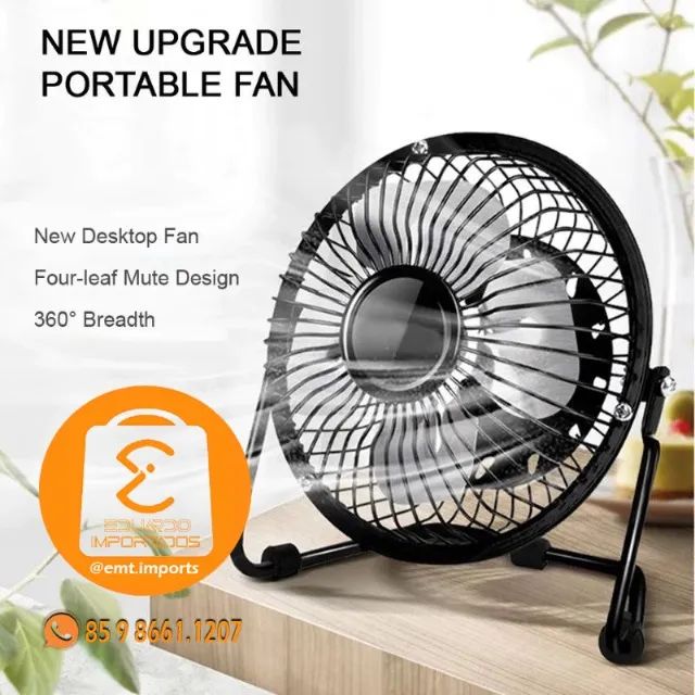 Mini Ventilador de Mesa Portátil com Cabo Usb OIH-6107 - Foto 2