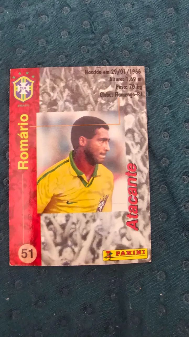 CARD Panini COLECIONAVEL SELEÇÃO 1998 Romário copa do mundo
