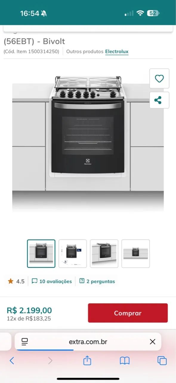 Fogão Electrolux com 4 bocas - Foto 4