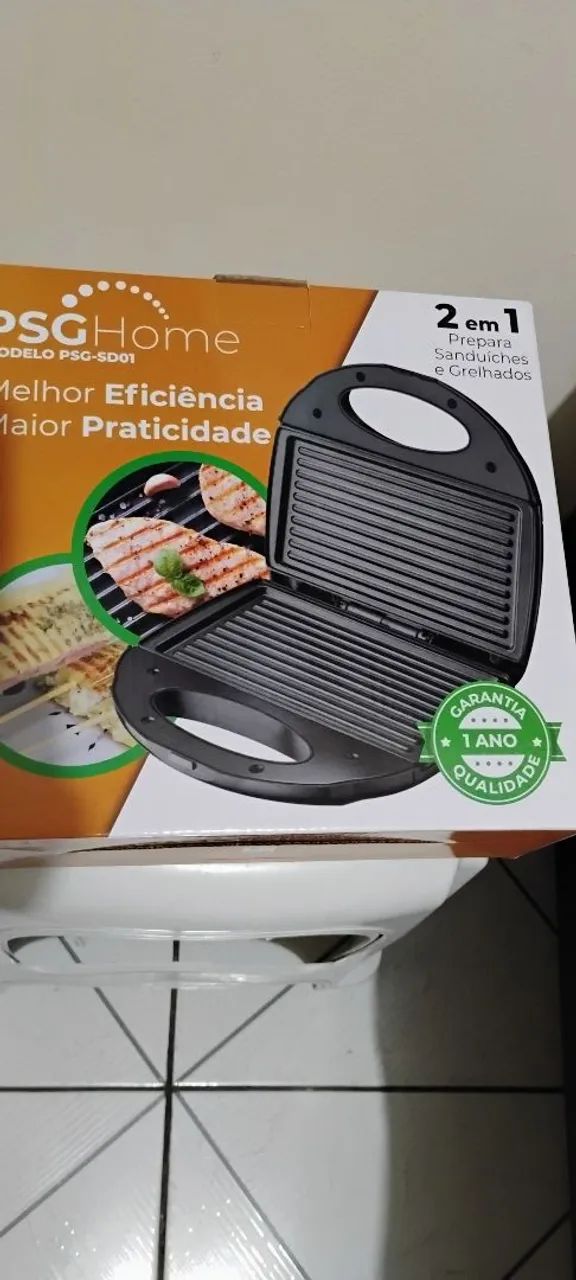 Sanduicheira Elétrica 2 em 1 - Nova!