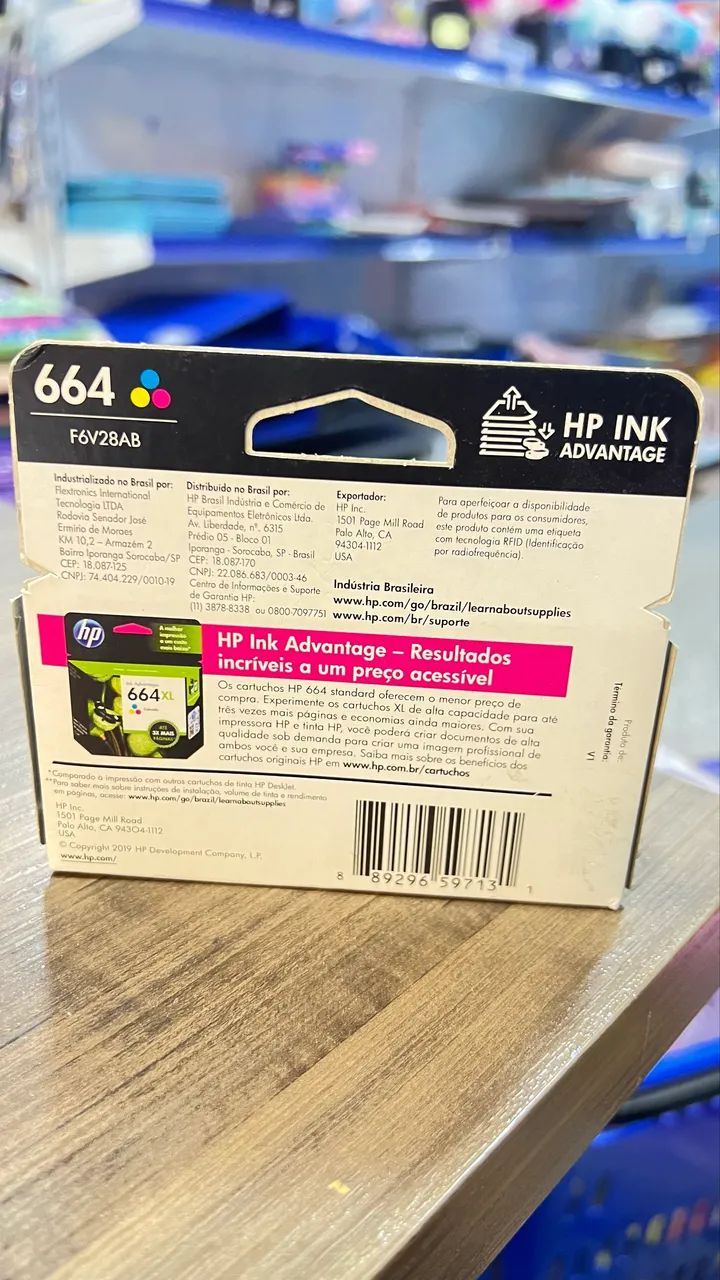 Cartucho 664 Hp colorido original 