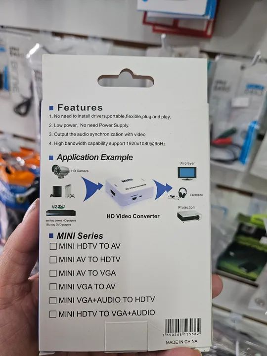 Mini Conversor de Vídeo AV para HDMI 1080P - Foto 2