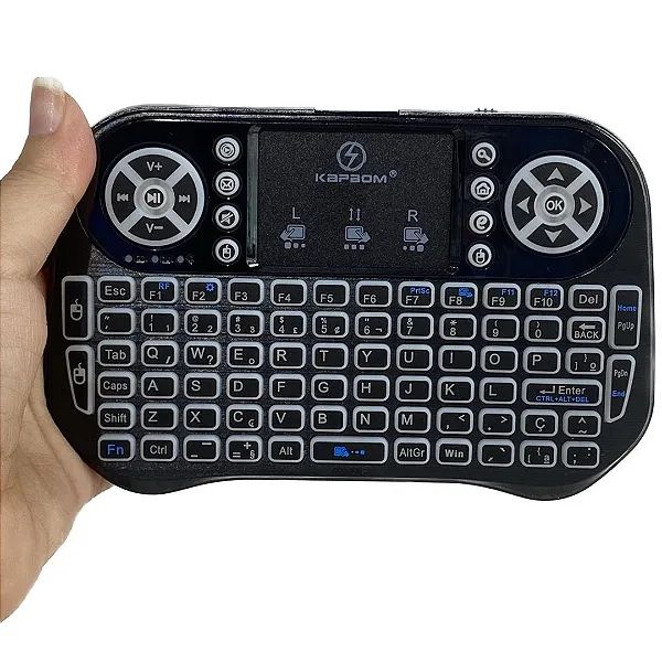 Mini Teclado Sem Fio Touchpad Para Pc, Tv smart Com Iluminação - Kapbom - Foto 3
