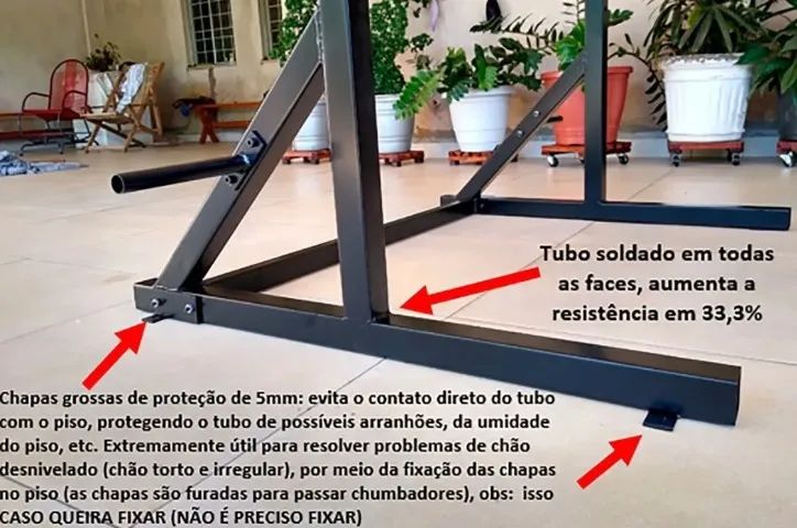 Rack de agachamento / Supino e Barras maciças de 180cm e 150cm64314891802114122