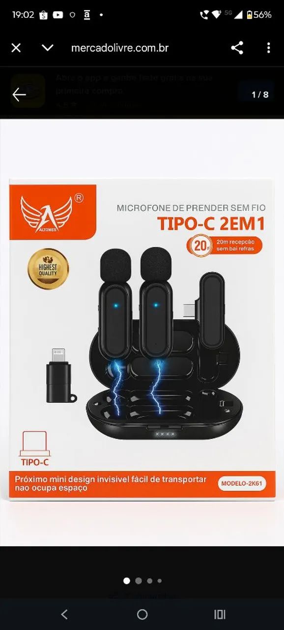 Microfone de lapela - Foto 4