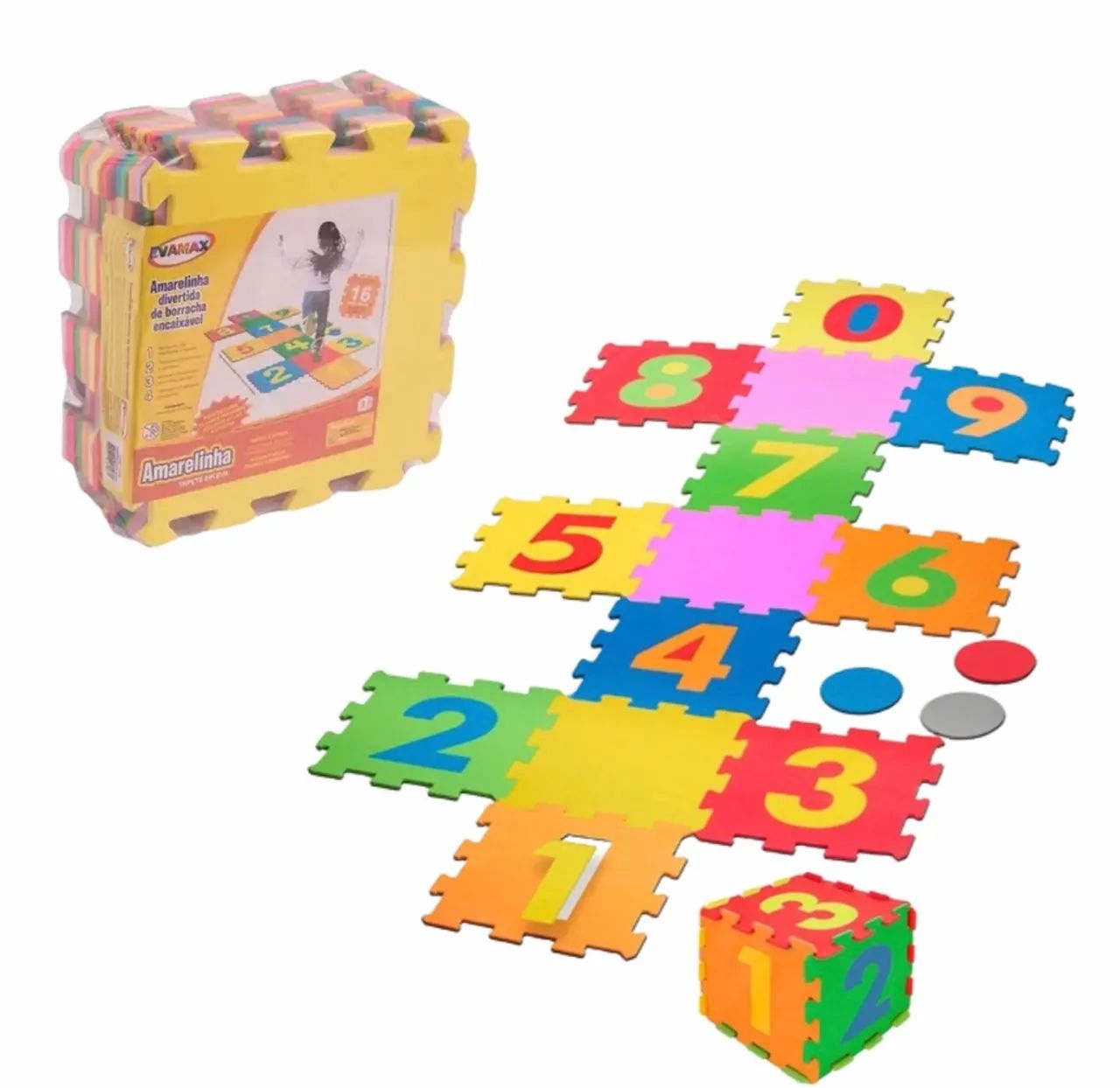 Tapete Amarelinha Divertido de Borracha Encaixável - Foto 2