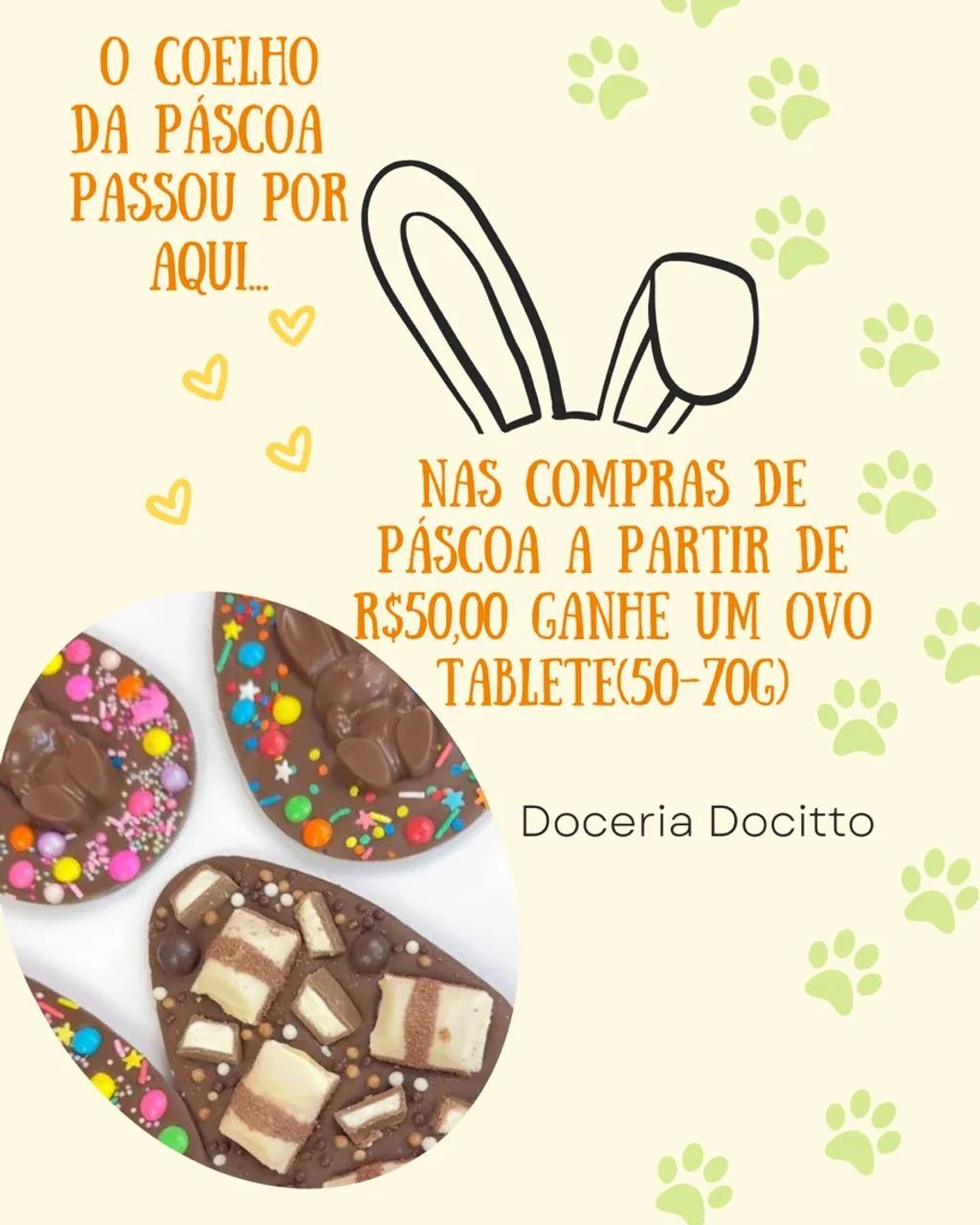 Ovos de Páscoa e Tabletes de Chocolate - Doceria Docitto
