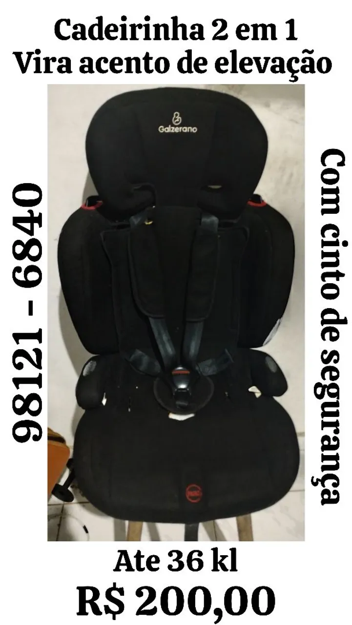 Cadeirinha de carro 2 em 1 Galzerano - Até 36kg