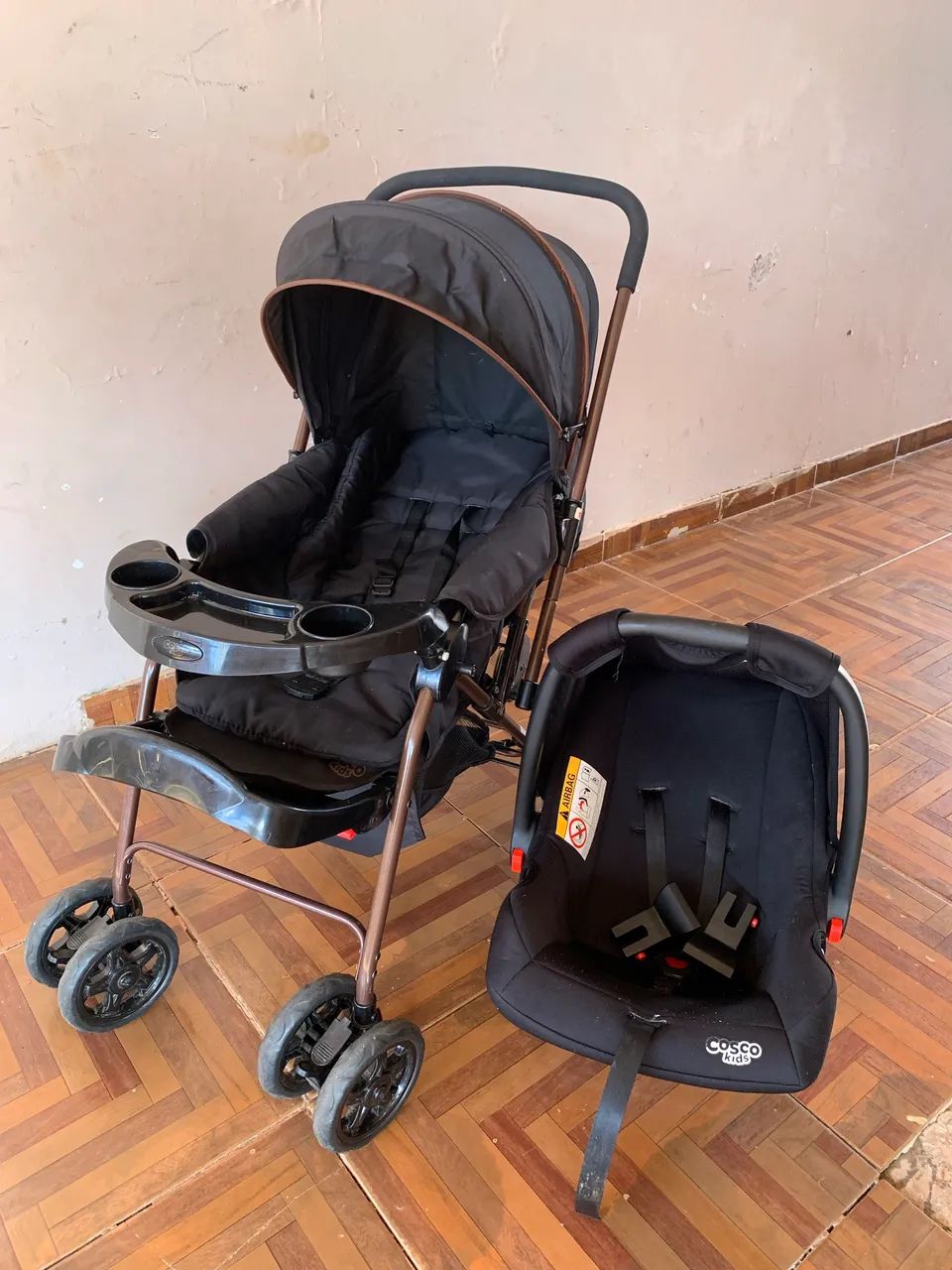 Carrinho Cosco Kids + Bebê Conforto, Reverse Duo, 0 a 15kg