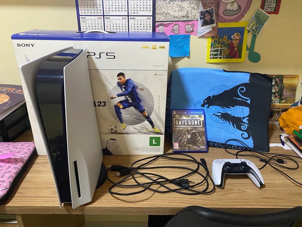 Playstation 5 Fat com Leitor, Caixa, Capa e Jogo