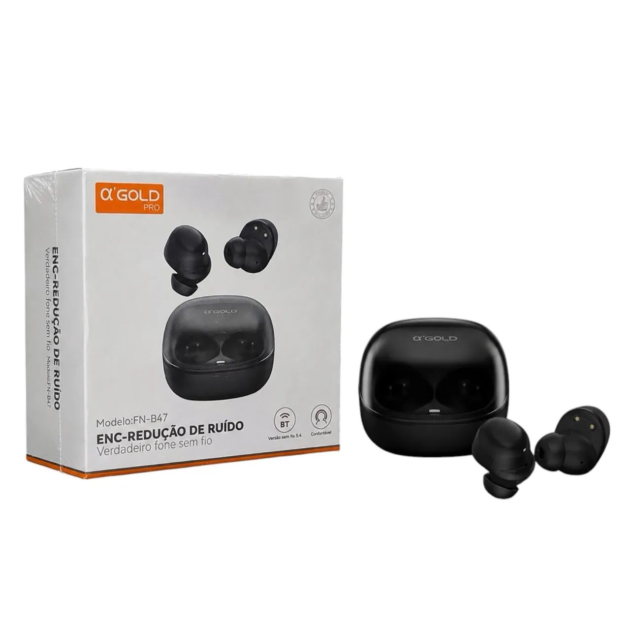 FONE BLUETOOTH A?GOLD PRO FN-B47 - COM REDUÇÃO DE RUÍDO