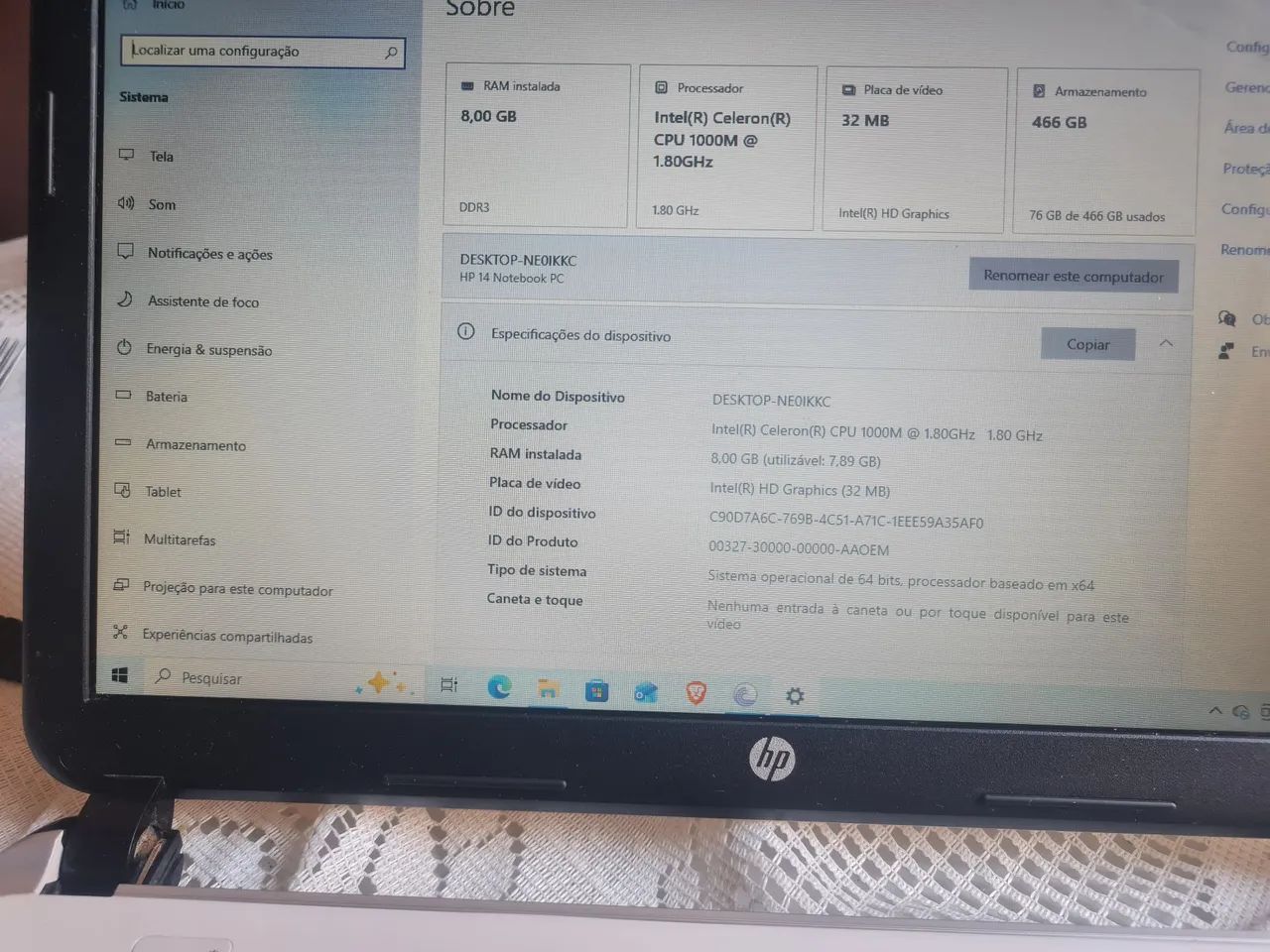 Notebook hp