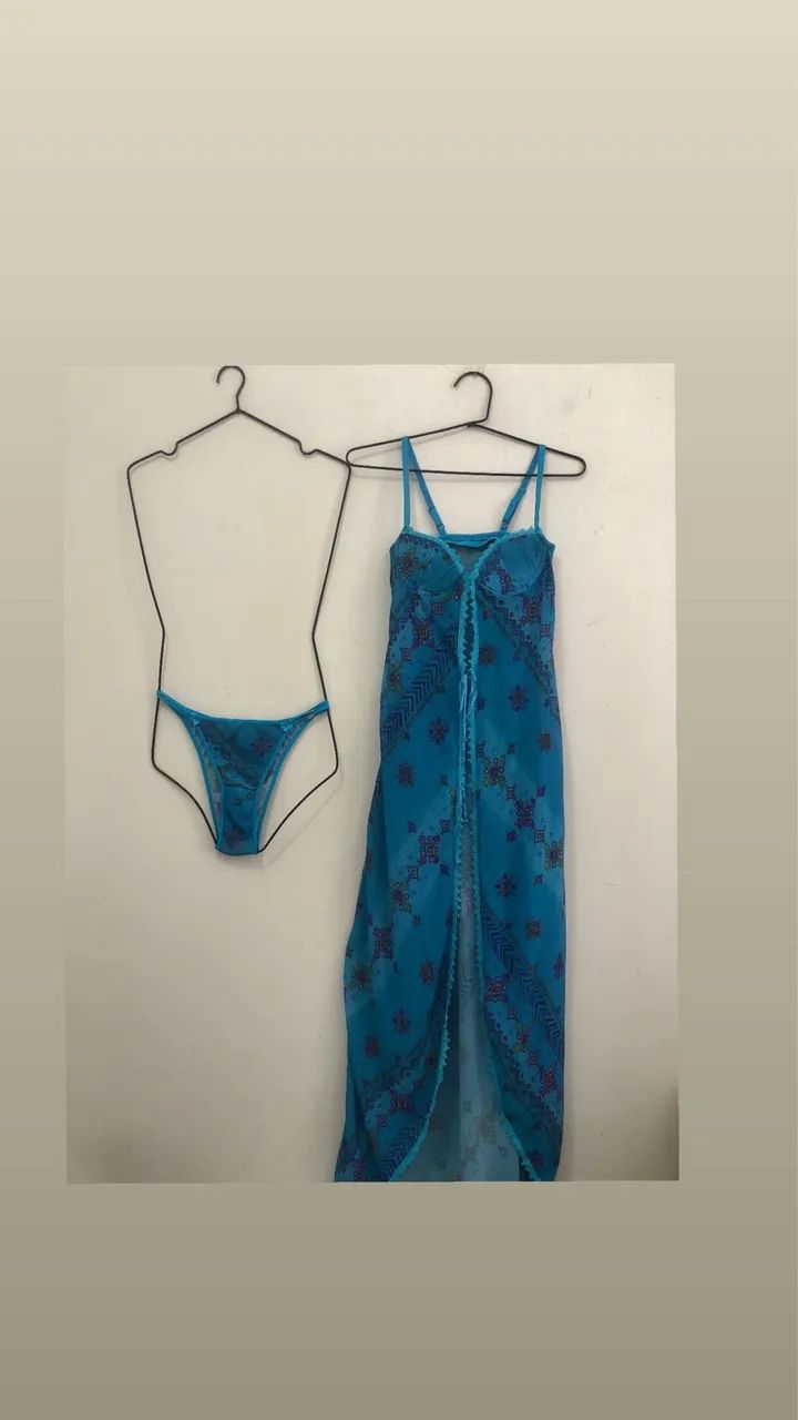 Camisola longa e calcinha PP (Novos)