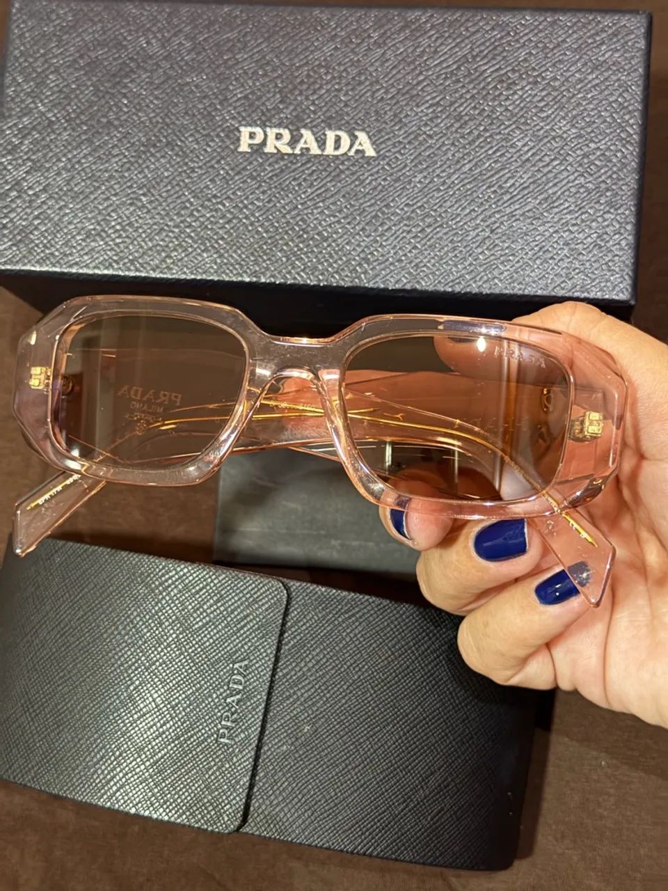 Oculos prada rosa original 