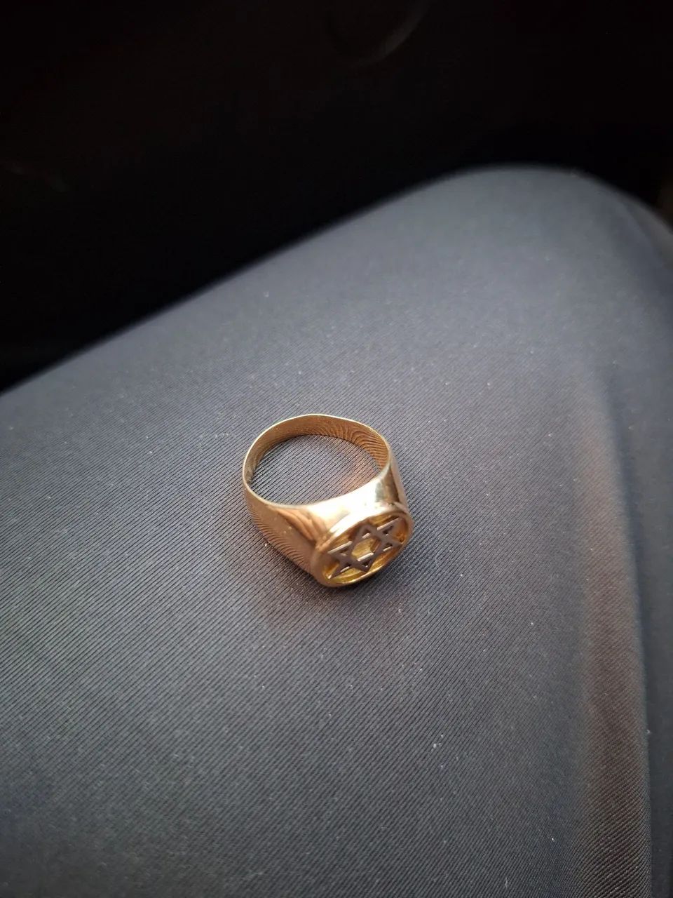 Anel maciço ouro 18k estrela Davi ouro branco 7.5 gramas  - Foto 5