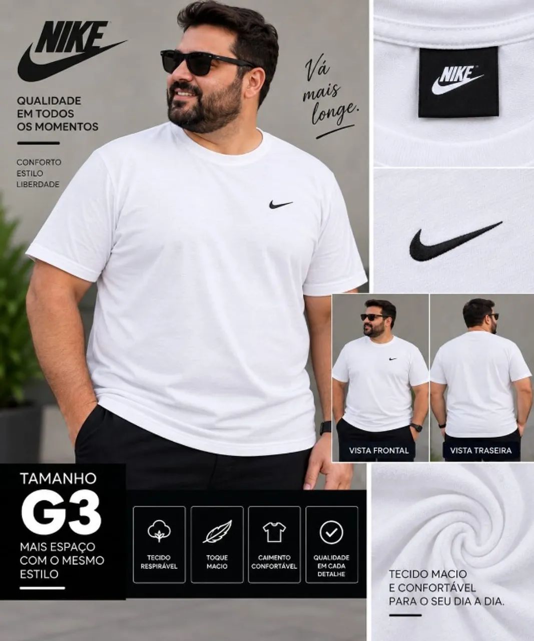 Camiseta Nike Masculina Plus Size G3 - Foto 2