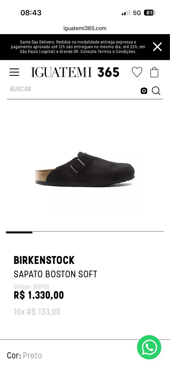 Birkenstock Boston Preta  - Foto 2