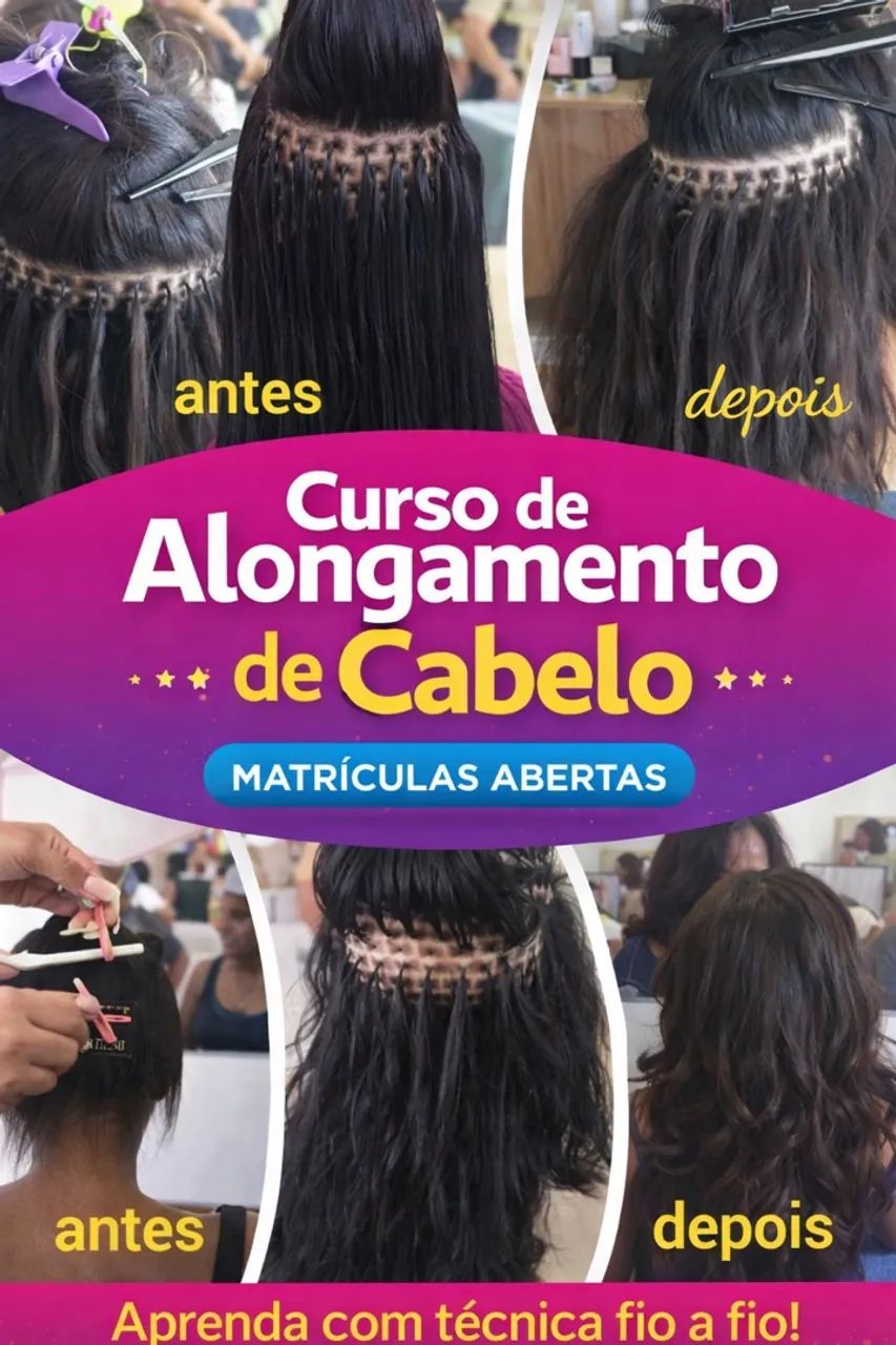Curso de alongamento de cabelo